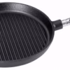 Patelnia grillowa żeliwna, ryflowana