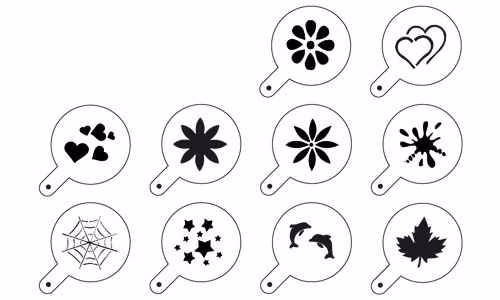 Szablony dekoracyjne do kawy / dekorator do cappucino