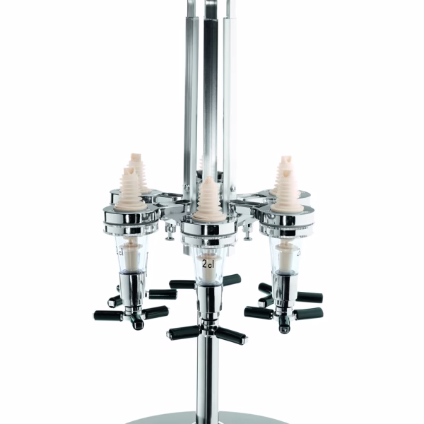 Stojak bufetowy przenośny, obrotowy do dozowników alkoholu, dla butelki o poj. 0,5-1,0 ltr