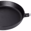 Patelnia grillowa żeliwna, gładka, głęboka